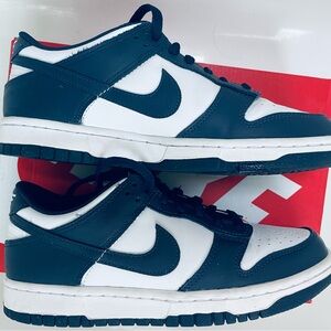 Nike Dunk Low White/Midnight Navy Youth Sneakers